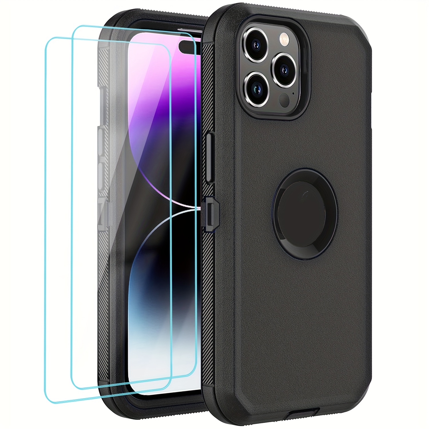 iPhone 13 Case with Build-in Screen Protector, Hybrid Rugged Full Body  Protection Shockproof Anti-Scratch Transparent Clear PC Back Cover for  Apple