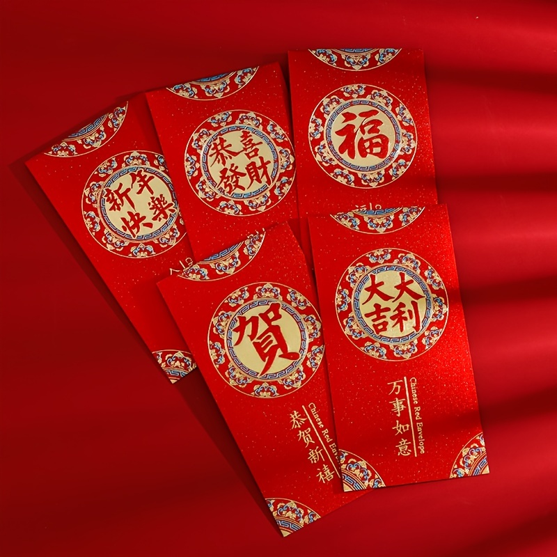 6pcs Chinese New Years Red Envelope Cash Envelope Is Used For Chinese New  Year And Festivities - Office & School Supplies - Temu