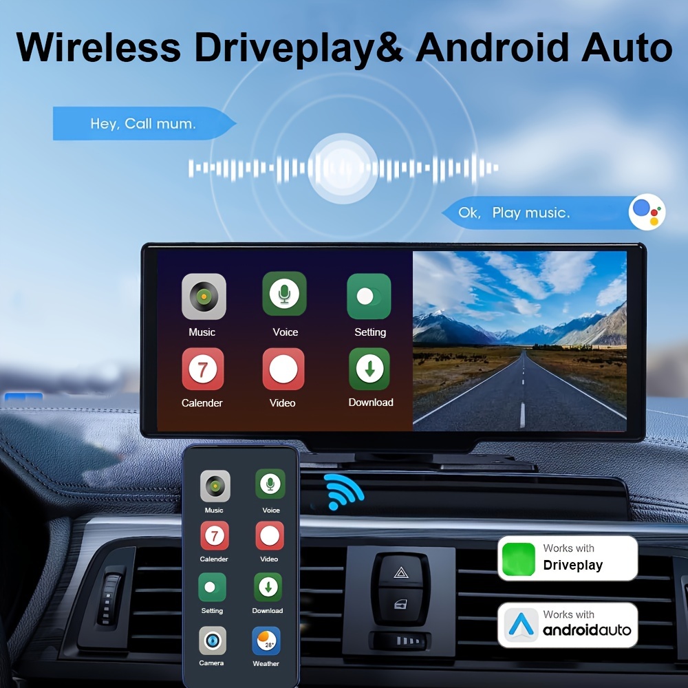 10.26 Pouces écran Voiture sans Fil Carplay Android Auto Radio