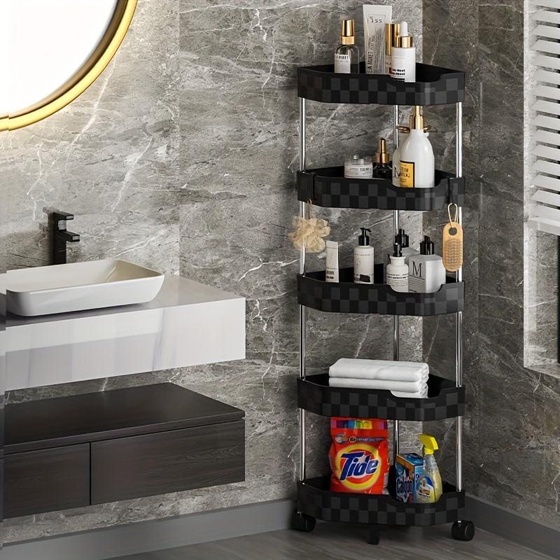 Bathroom Storage Rack Without Drilling, Toilet Washbasin Wall-mounted  Corner Storage Organizer, Restroom Bathtub Triangle Shelf
