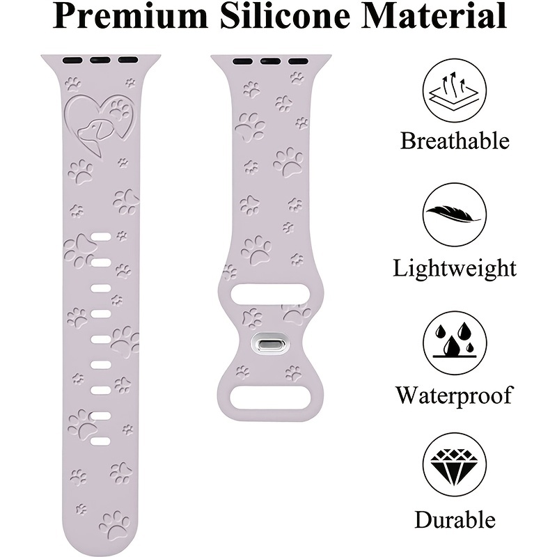 Cute Dog Paw Print Watch Bands -,, - Soft Laser Straps For Series 7, 6, 5,  4, 3, 2, 1 & Se - Temu