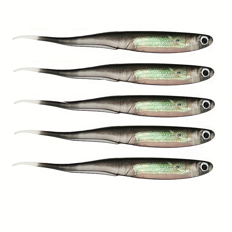  Soft Swimbait Fishing Lures Realistic Shad Bait Jerk Shad  Minnow Drop Shot Lure Bass Bait Shad Plastic Lure For Trout Pike Walleye  Crappie 5PCS
