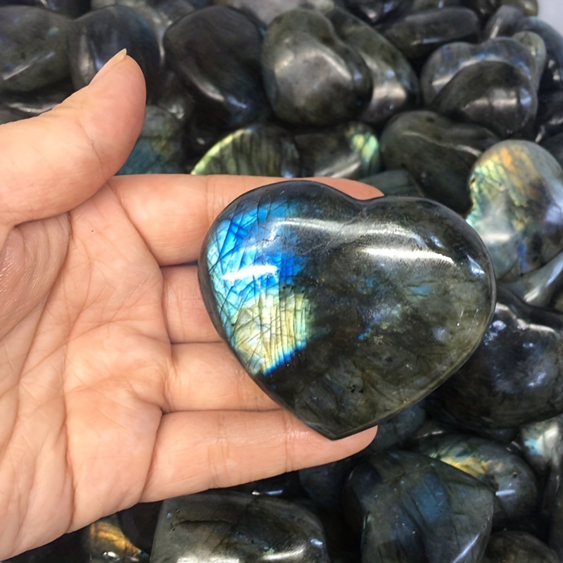 Labradorite Heart Shape Natural Moonstone