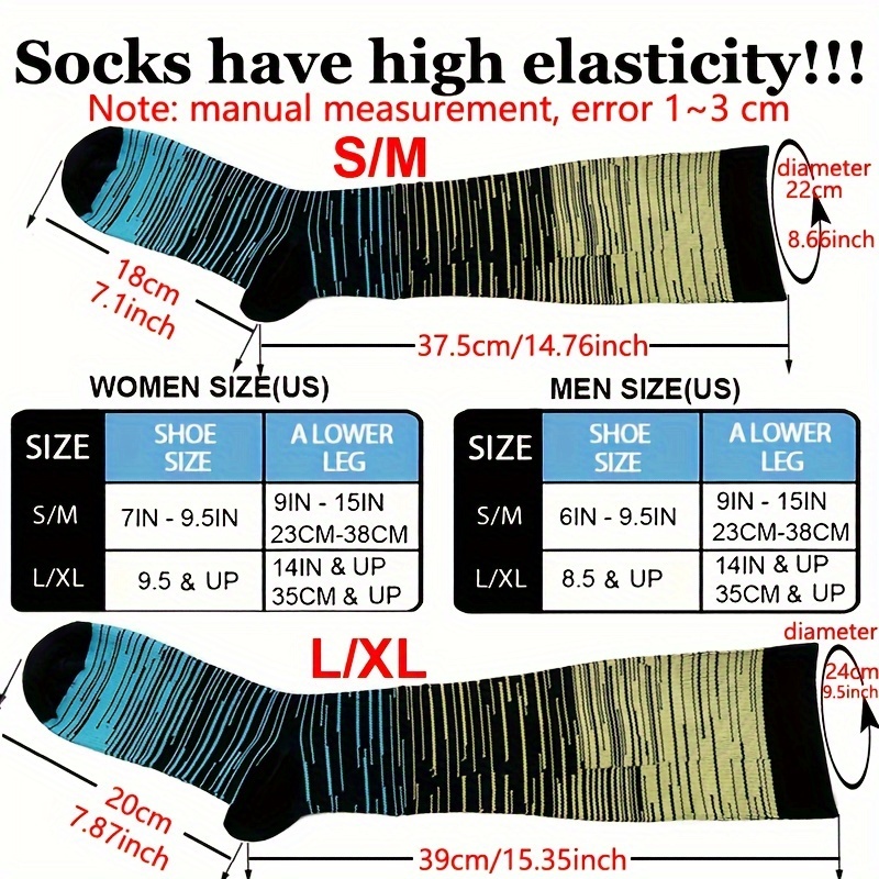 Knee High Compression Socks 20-25mmHg Leg Support Men All Seasons