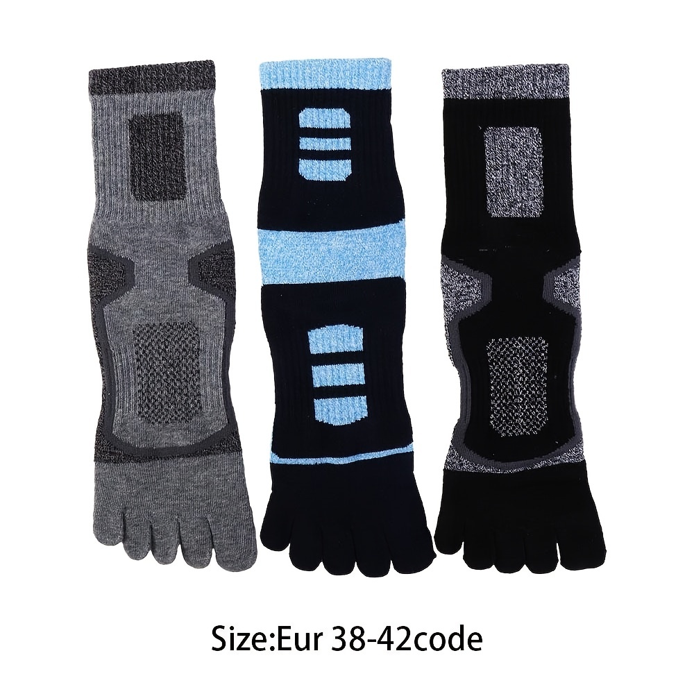 5X Men's Toe Socks Five Finger Mid Calf Casual Breathable Gym Sports Crew  socks