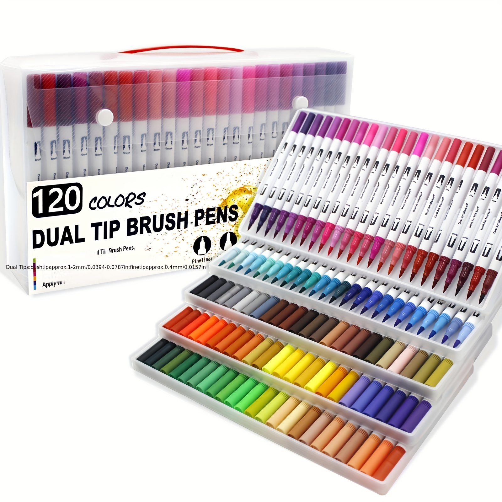 60/72/100/120 Colors Dual Brush Tip Markers Set - Temu