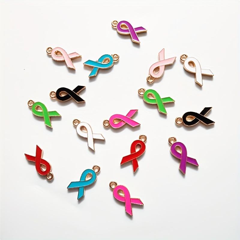 Ribbon Awareness Beads Charms DIY for Jewelry Teal Turquoise