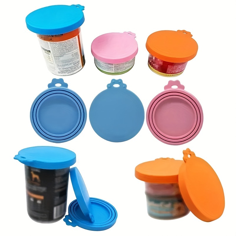 1pc Random Color Silicone Pet Food Can Cover, Moisture Proof Easy To Clean Round Dog Food Can Lid