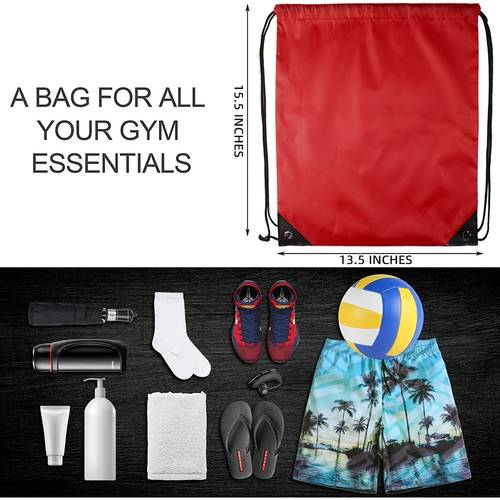 Simple Drawstring Backpack 12pcs, Versatile Outdoor Sports Backpack Gym Fitness Bag