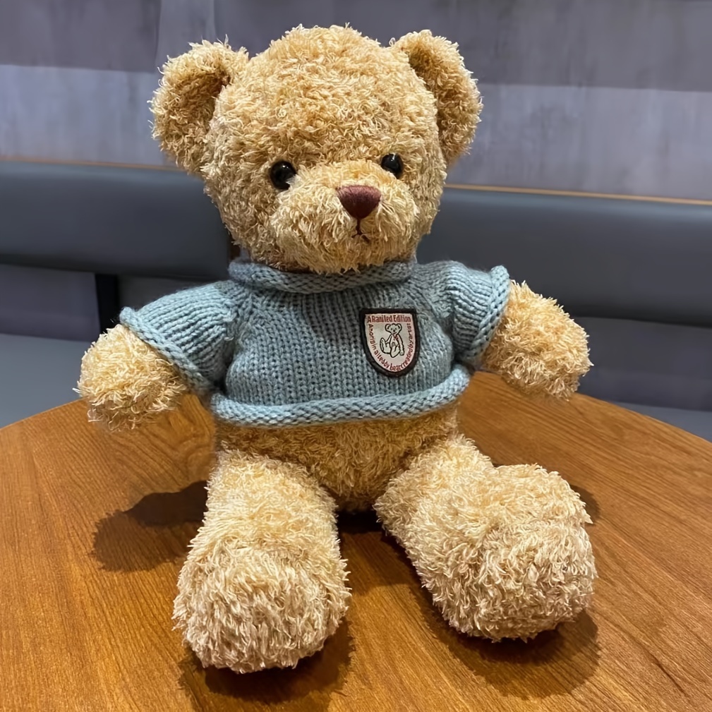 Teddy Bear Wearing Sweater Soft Stuffed Plush Toy -  - World  of plushies
