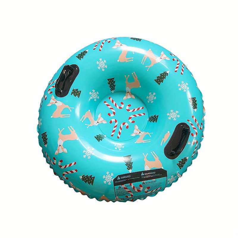 PVC Inflatable Skiing Ring Winter Snowboard Safety Handle Leak Proof Cartoon