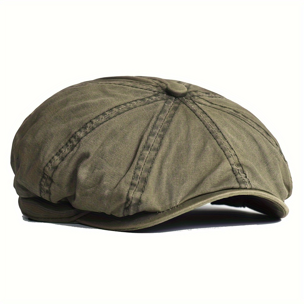 Big Size Cotton Newsboy Caps Peaky Octagonal Hat Vintage Casual Cap Solid Berets Visor Flat Hat