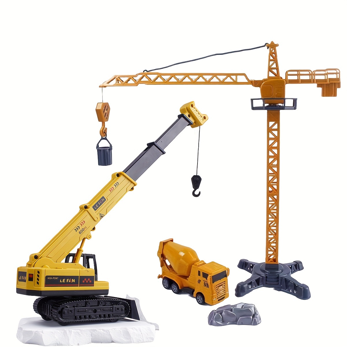 Construction Vehicle Cake Topper Set Construction Crane Toy - Temu