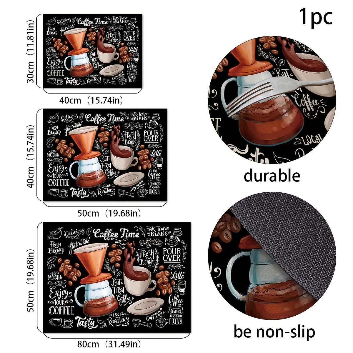 1pc, retro coffee patterns, moisture-proof absorbent coffee pads