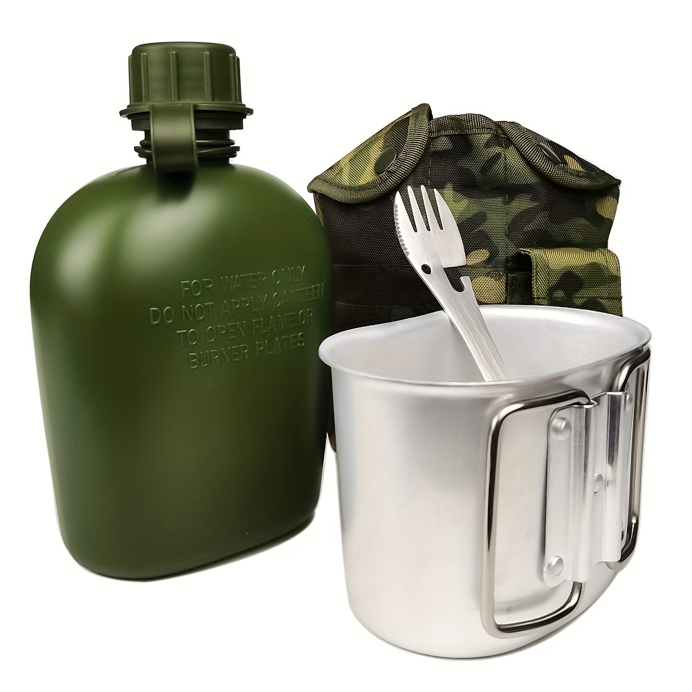 Small Mouth Water Bottle Cup Kettle Military Aluminum Canteen for