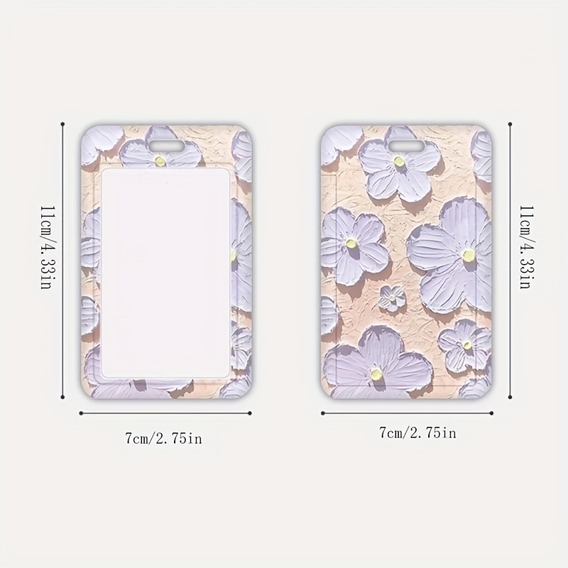 Floral Sliding Badge Holder White Flower Plastic Case - Temu