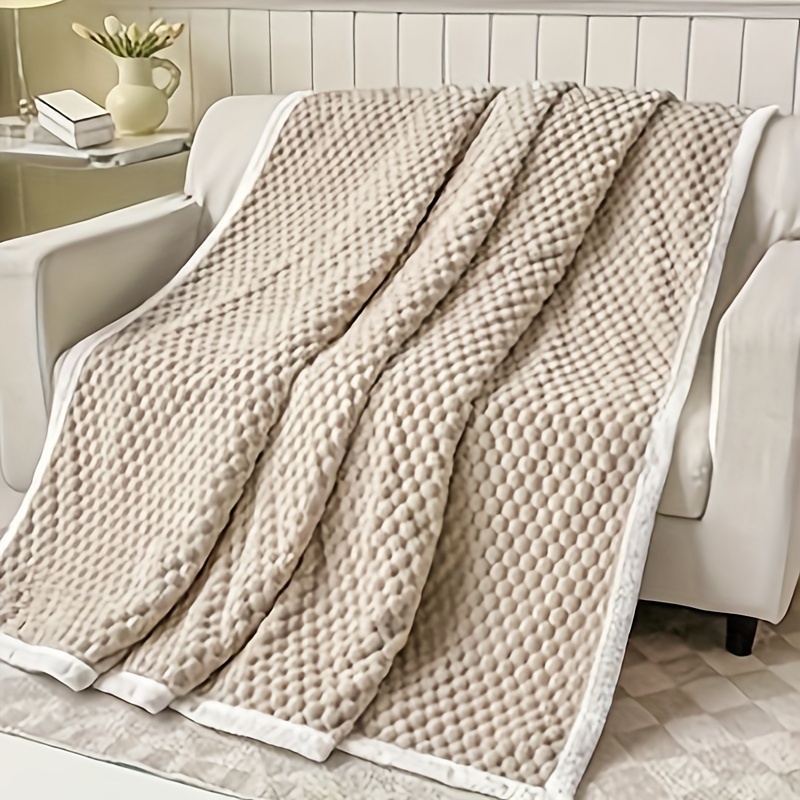 Rabbit Fleece Blanket Solid Color Blanket Soft Warm Throw - Temu