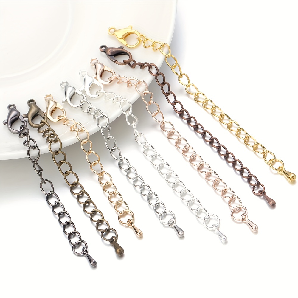 10pcs Double Lobster Clasp Extension Necklace Clasp Connector Bracelet  Extension, Gold And Silver Color Lobster Clasp Double Opening Jewelry Clasp  For