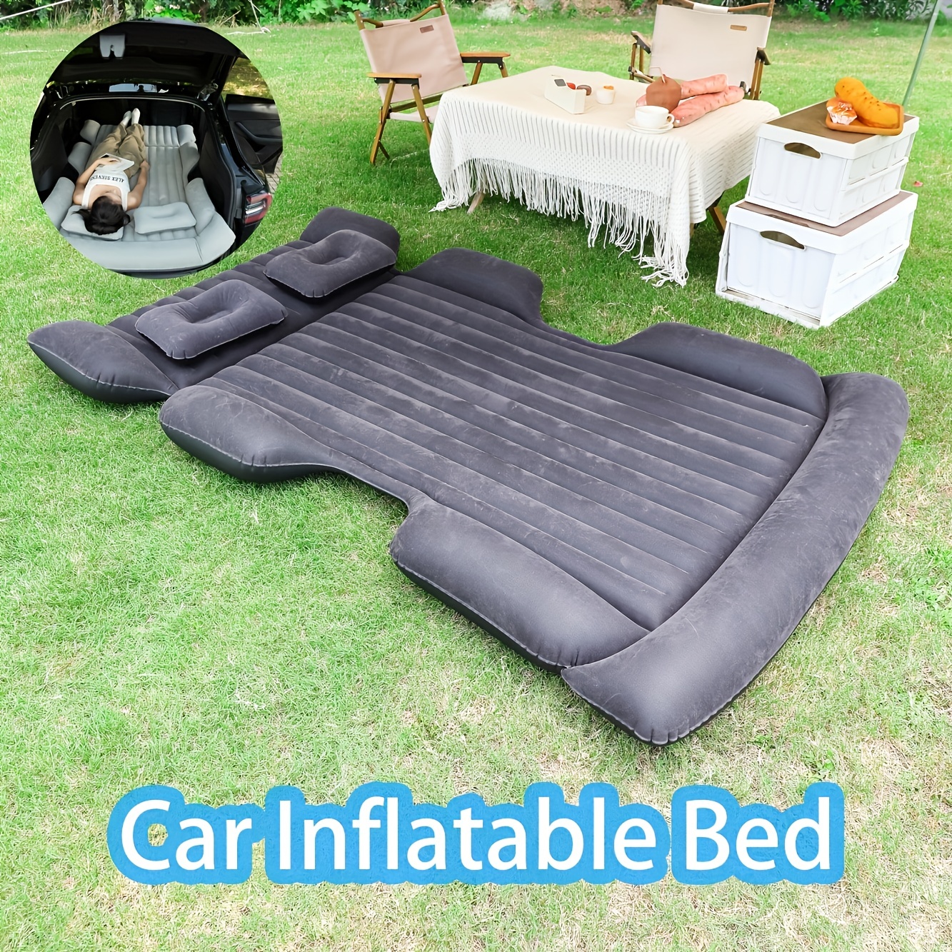 Inflatable Car Air Mattress Back Seat Camping Cushion Bed - Temu