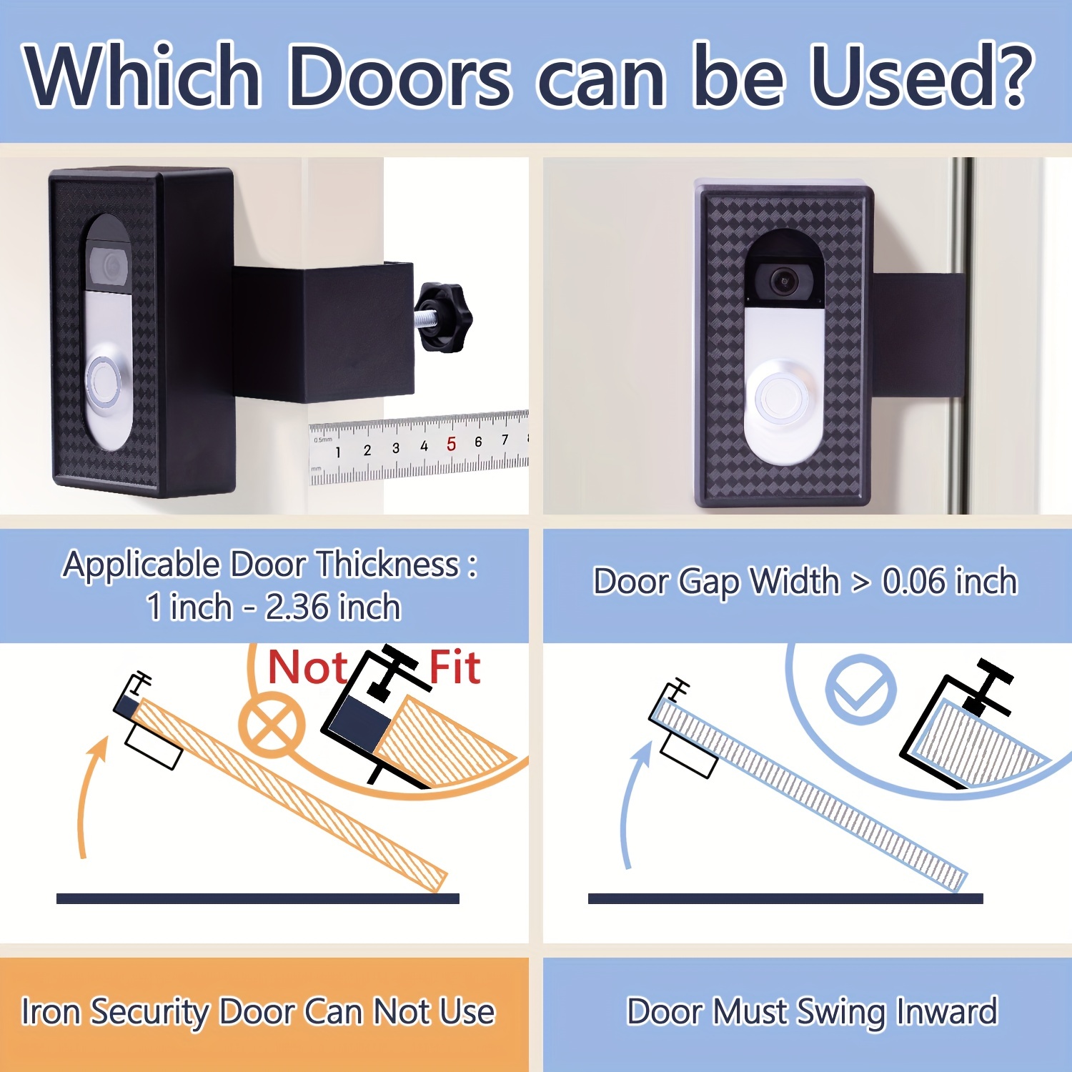 Ring Wedge Kit Satisure Anti-Theft Video Doorbell Mount Compatible