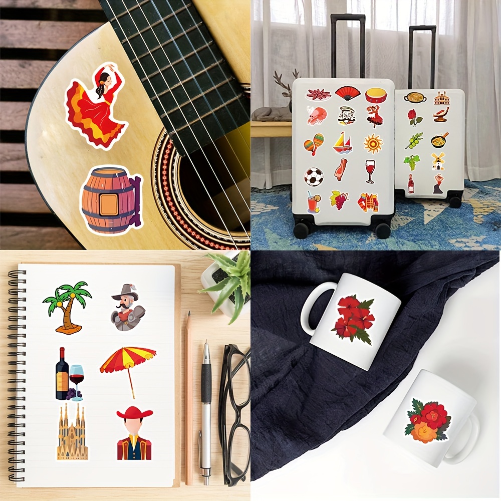 50pcs Cactus Cartoon Graffiti Stickers Teléfono Guitarra - Temu