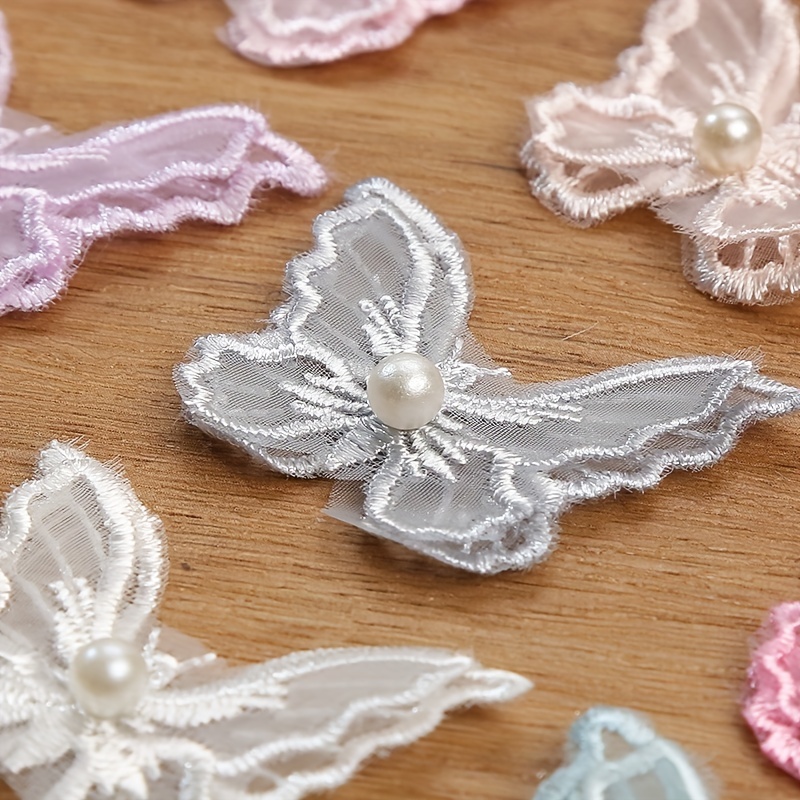 Beaded Butterfly Lace Appliques Butterfly Embroidery Patches - Temu