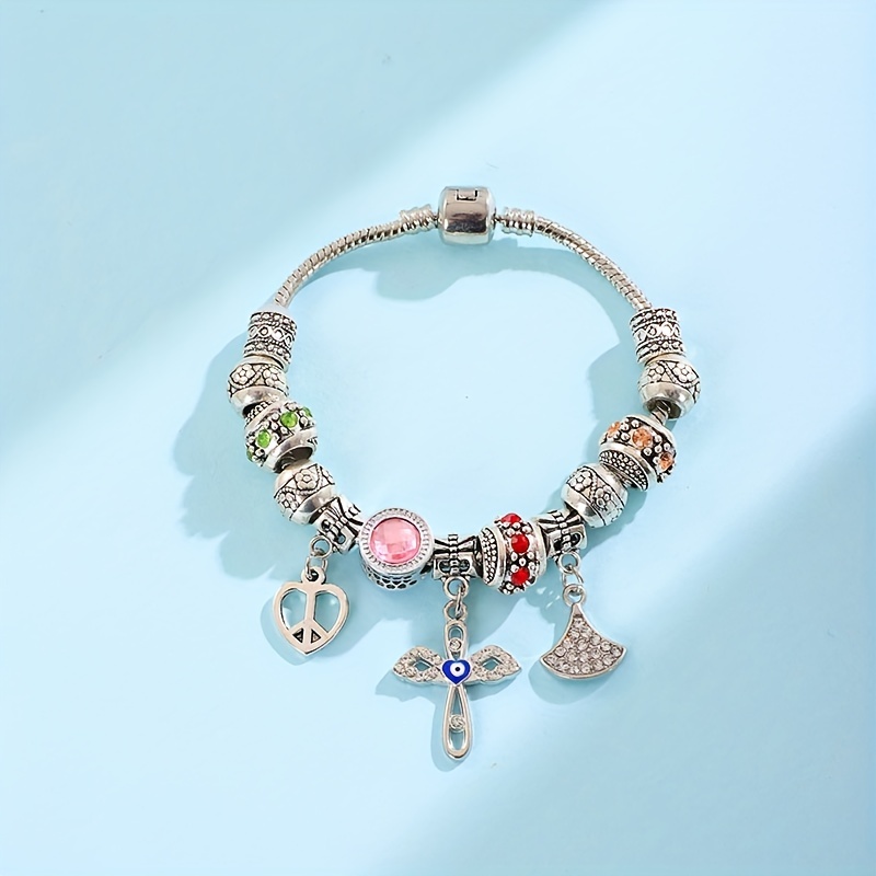 Bohemian Fatima Crystal Rhinestone Evil's Eye Cross Beads Bracelet Set For  Women Vacation Party Decor Gift - Temu United Arab Emirates