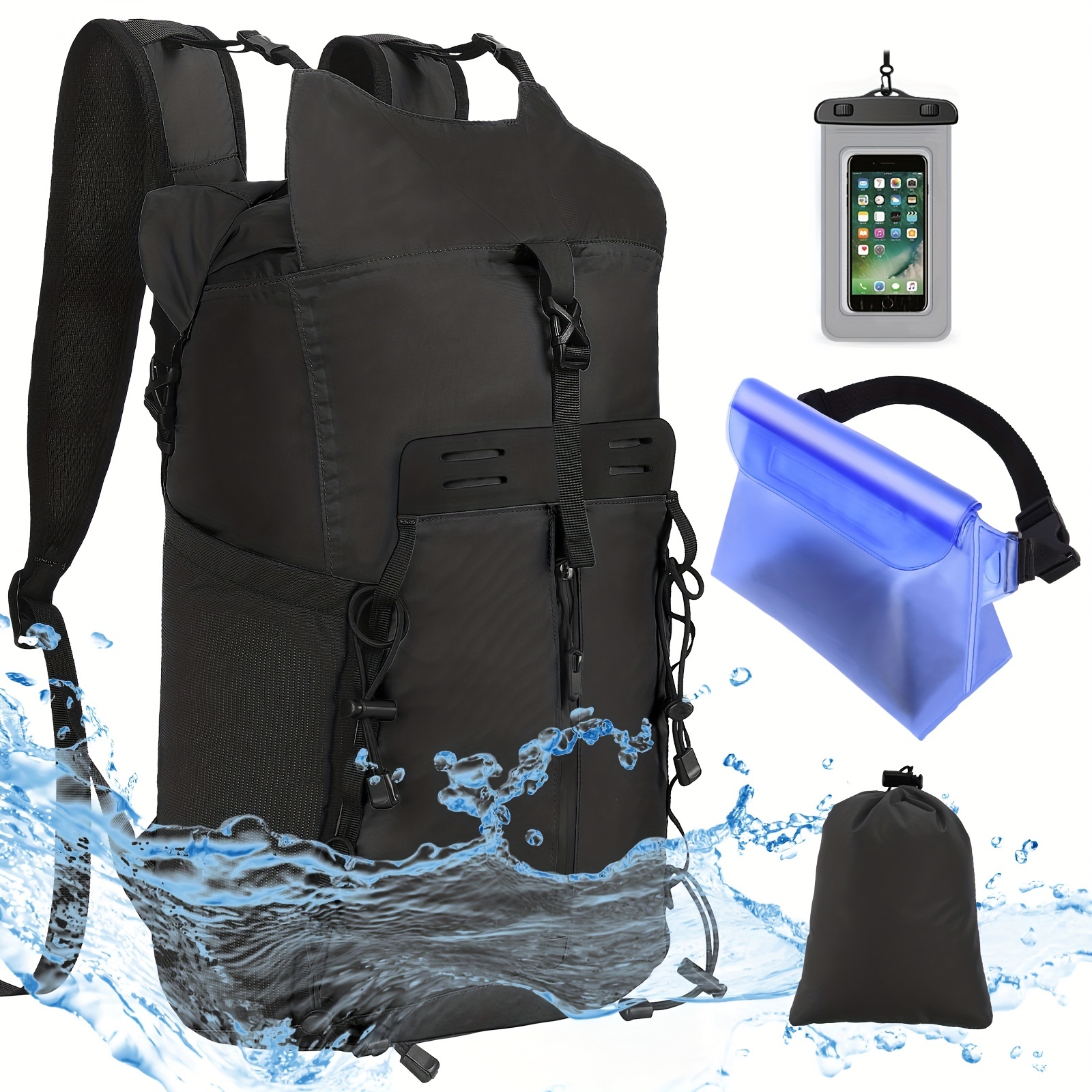 Women Men Waterproof Dry Bag, 40l Roll Top Lightweight Dry Bag Backpack  With Phone Case For Travel, Swimming, Boating, Kayaking, Camping And Beach