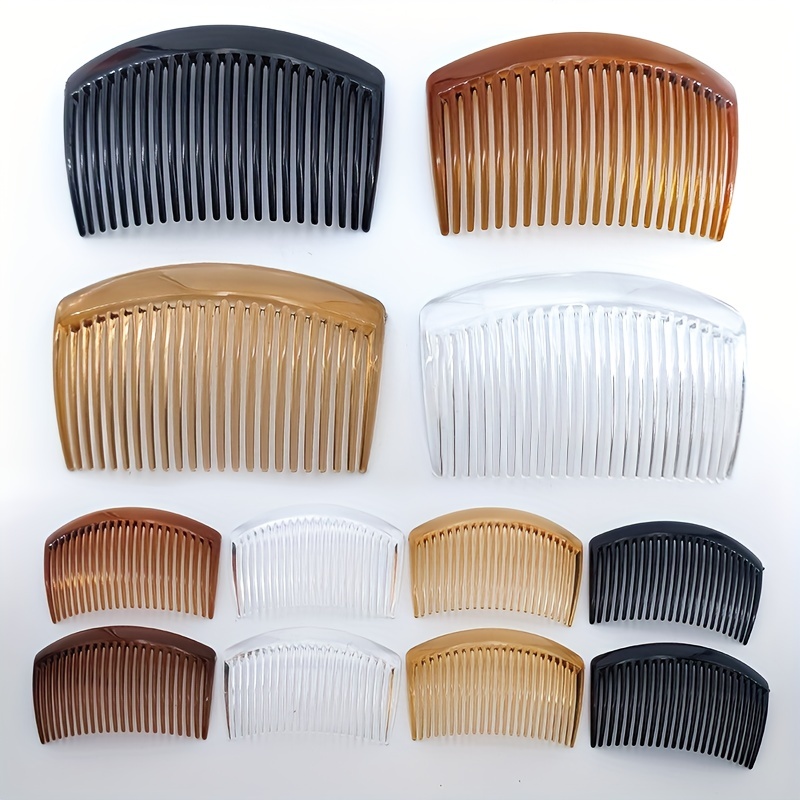 

12 Pcs Plastic Hair Side Comb Simple 23 Teeth Hair Accessories Strong Hold Hair Comb For Women Girls 3 For Each Of 4 Colors