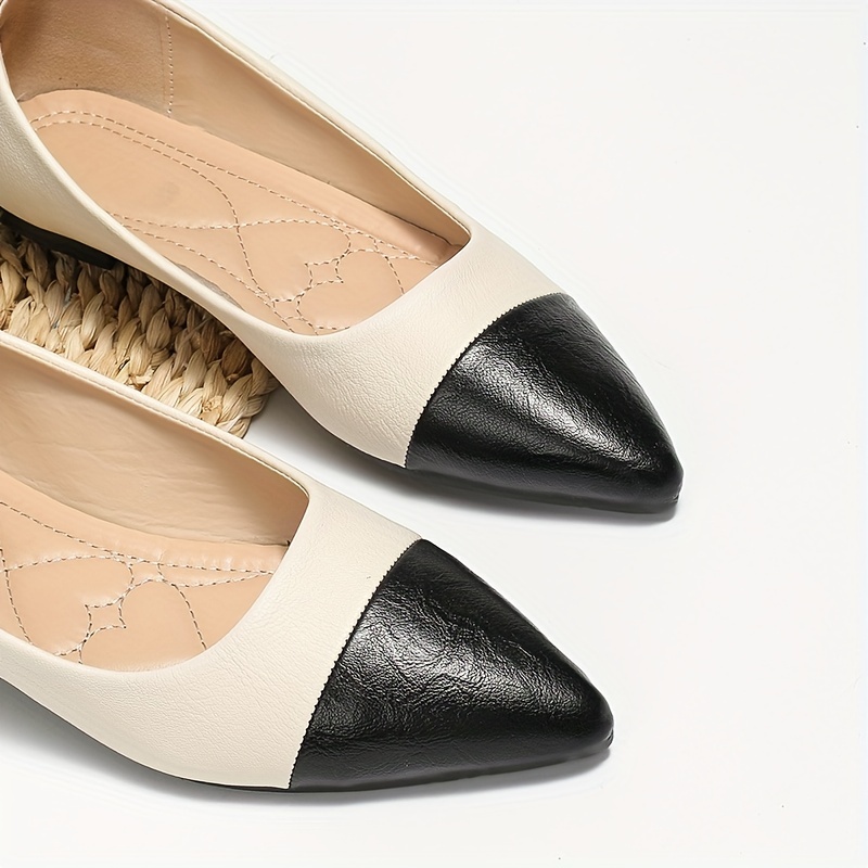 Women's Colorblock Flat Shoes Slip On Lightweight Point Toe Soft Sole