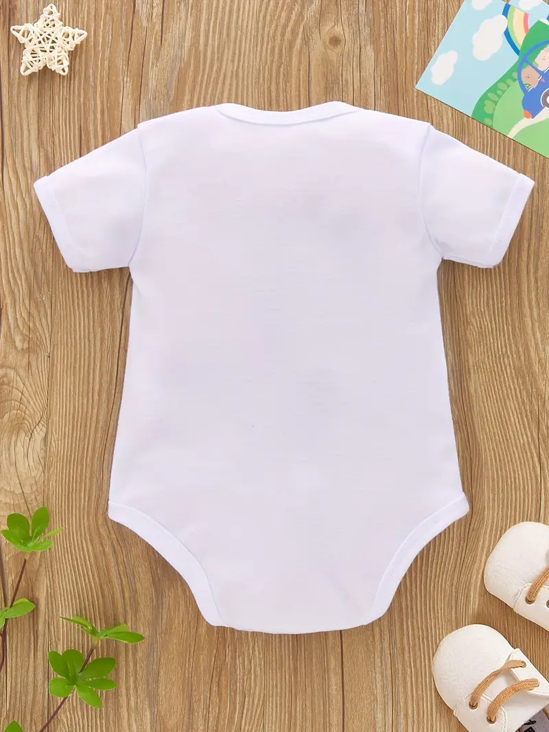 newborn infant short sleeve romper be careful print crew neck bodysuit onesies for baby girls toddler summer clothes details 11
