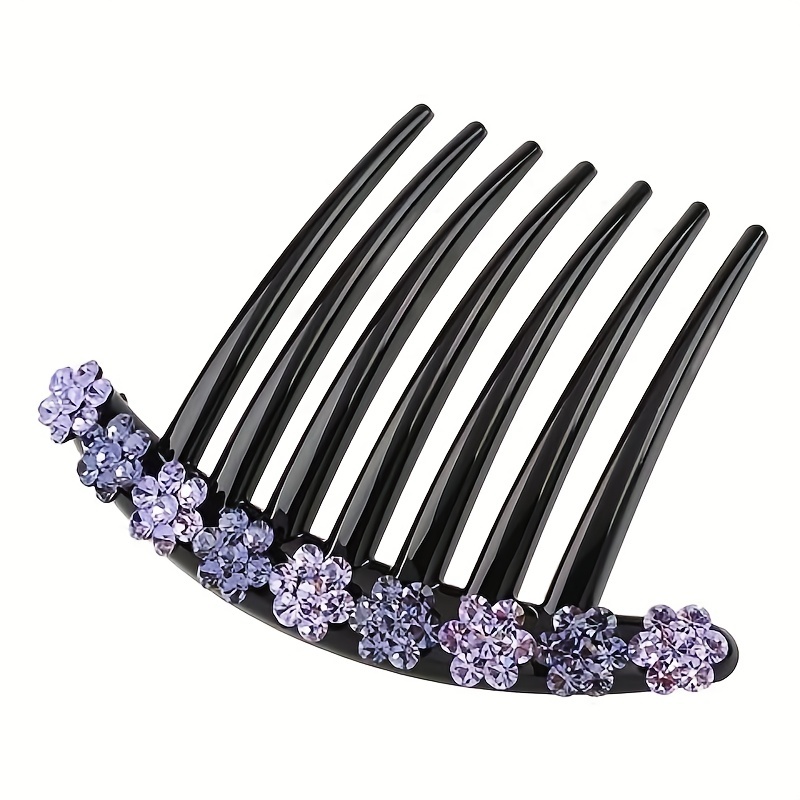 Vintage Rhinestone Flower Hair Comb Pin