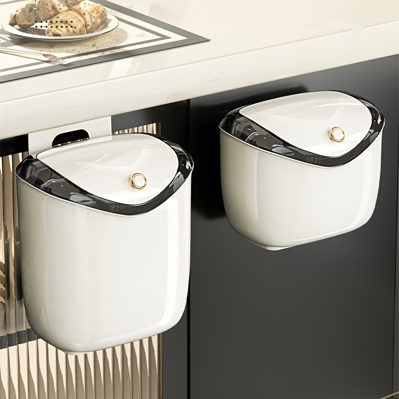 Ecoco-cubo de basura de 10L de gran capacidad para cocina, baño, Wc, tipo  prensa