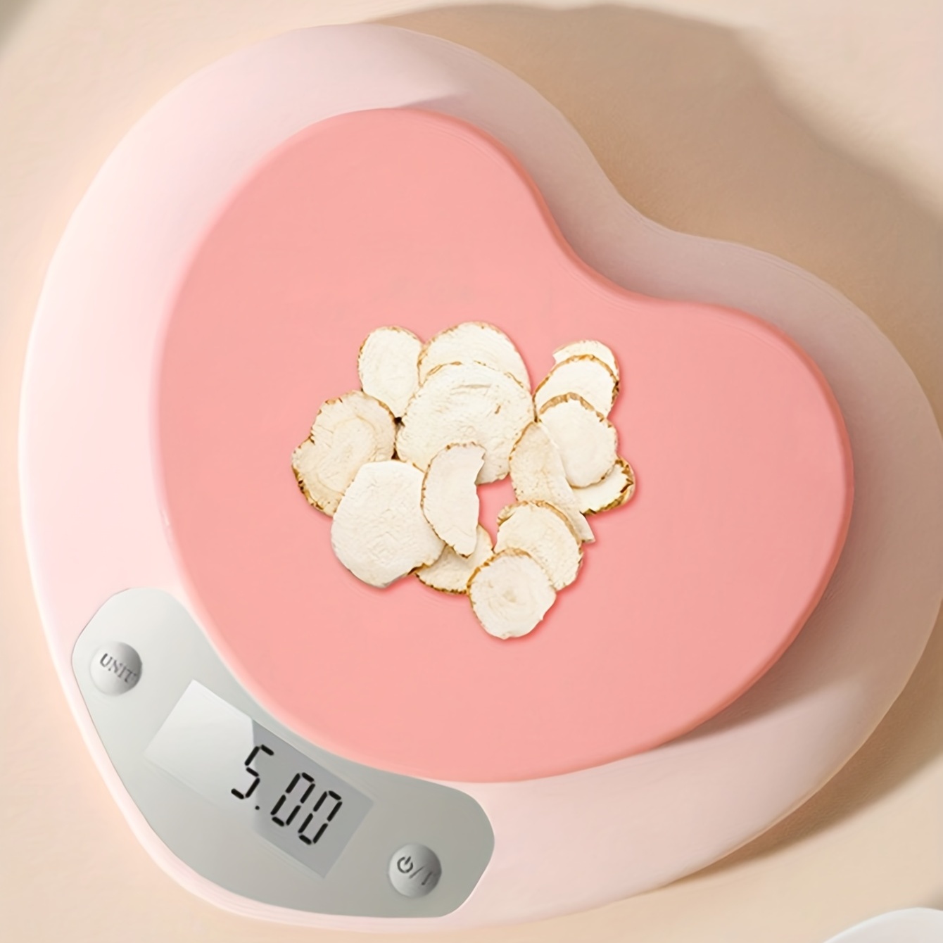 1pc Heart Shaped Kitchen Baking Scale Electronic Food Scale, Pink