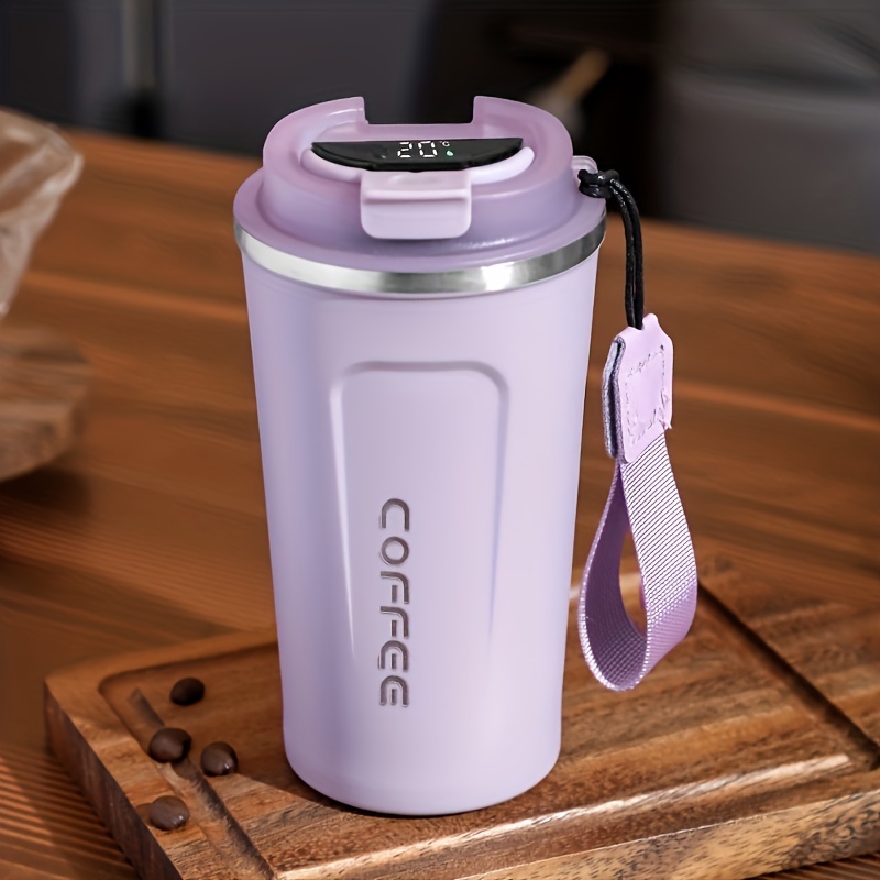 1pc Simple Stainless Steel Vacuum Insulated Coffee Mug With Scale For Men &  Women, Suitable For Office, Travel And Car Use