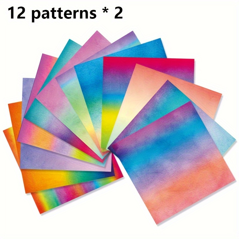 Image of 24sheets Rainbow Style Diy Decorative Paper Pad,perfect For Diy Crafts, Scrapbooking Supplies, Journals,handmade Greeting Cards,holiday Gift Box Decoration