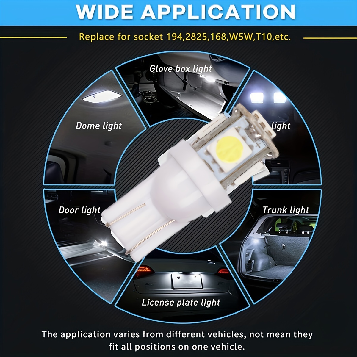 Plug Base 12V Automotive White LED Bulb