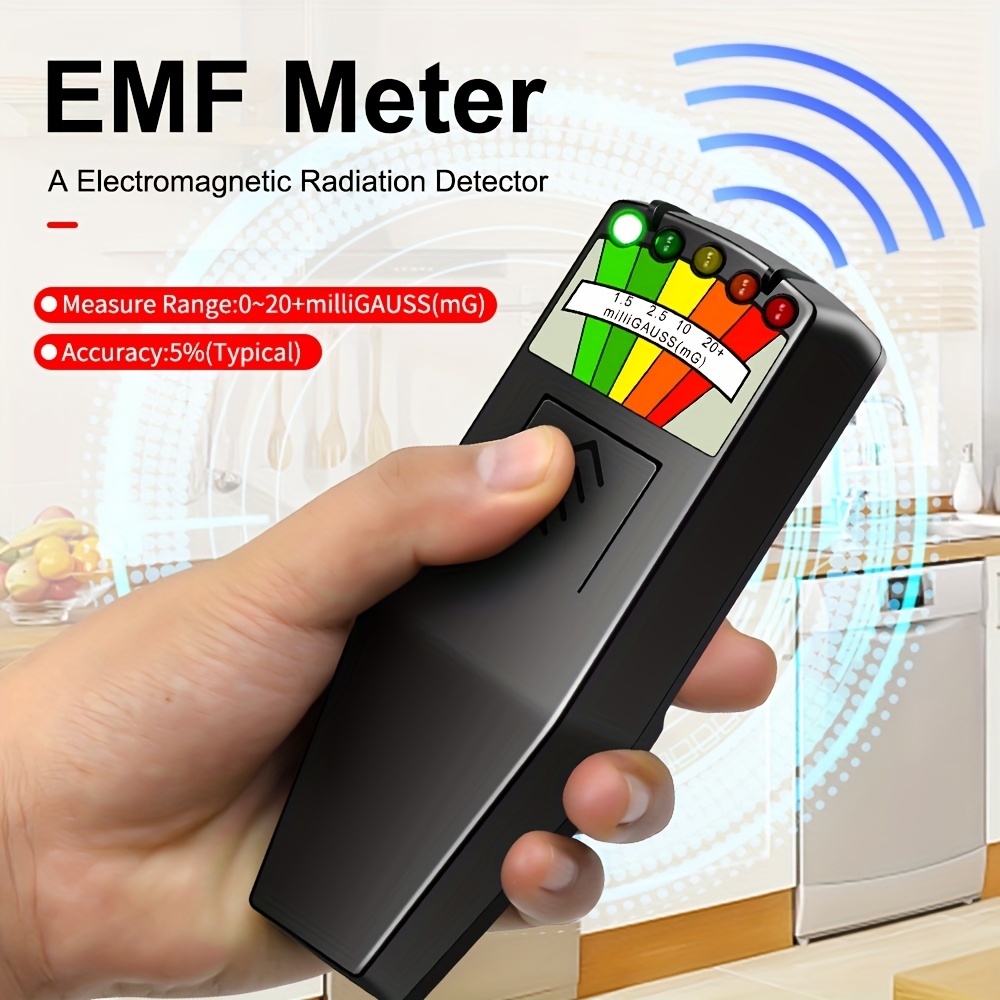 5 LED EMF Meter Detector De Campo Magnético Cazador De - Temu