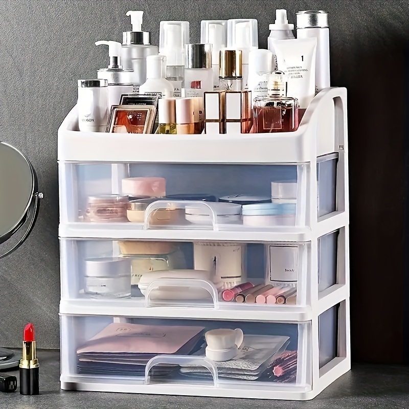 Withosent Organizer con Cassetti,Porta Trucchi da Bagno Organizzatore  Makeup per Comò, Camera da Letto, Turchese/Trasparente : : Bellezza