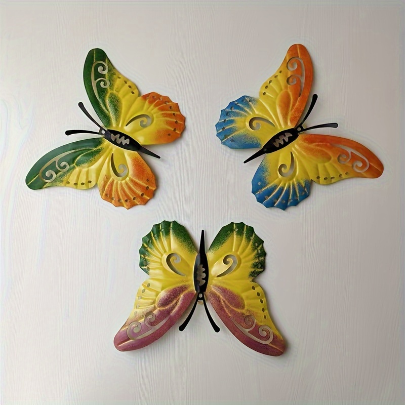 1 Pièce Décoration Murale Fleur/papillon En Métal Sculpture - Temu France