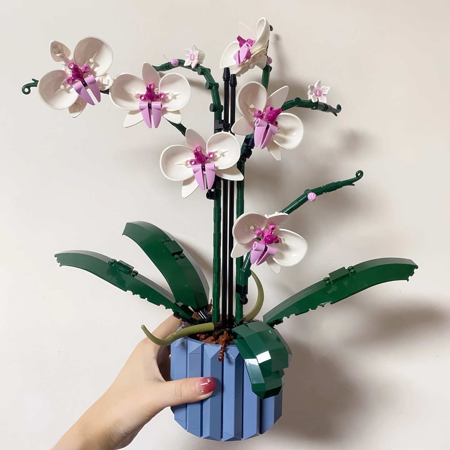 608pcs Série De Fleurs Éternelles Orchidée Bonsaï Blocs De