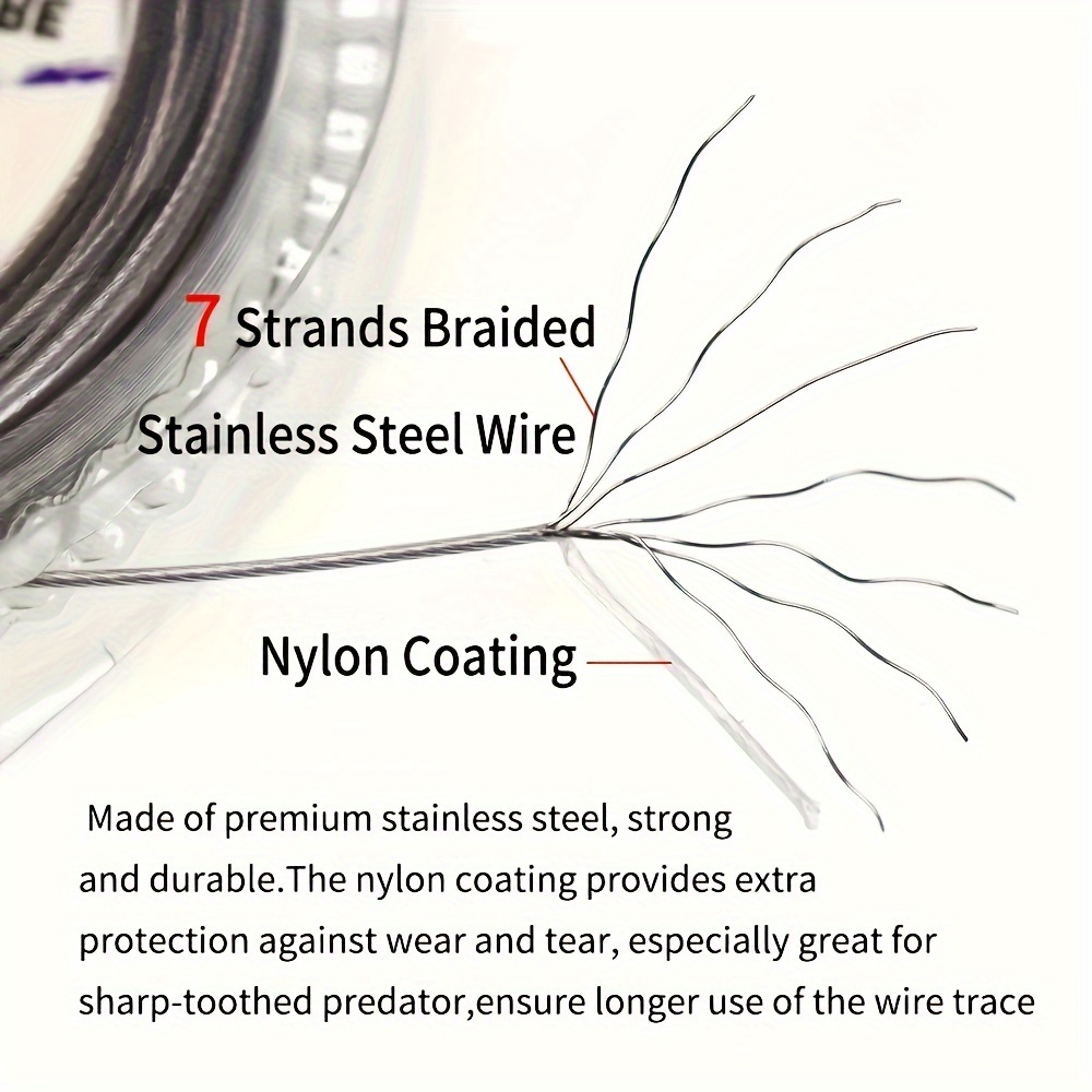 7 Strands Braided Stainless Steel Wire 5lb Pull Wear - Temu