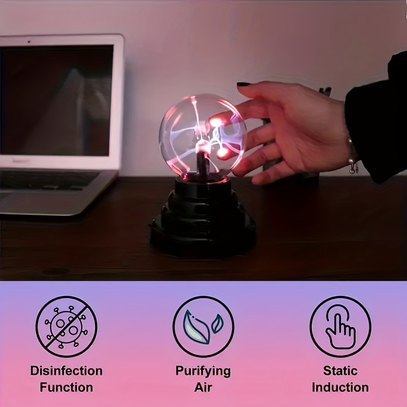 Luz Iones Electrostática Lámpara Cristal Esfera Bola Plasma - Temu