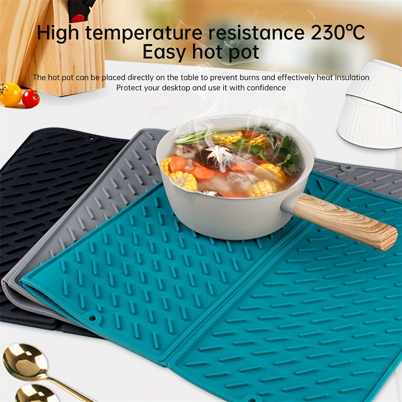 Dish Drying Pad Silicone Drying Pad Heat Resistant Pad Water