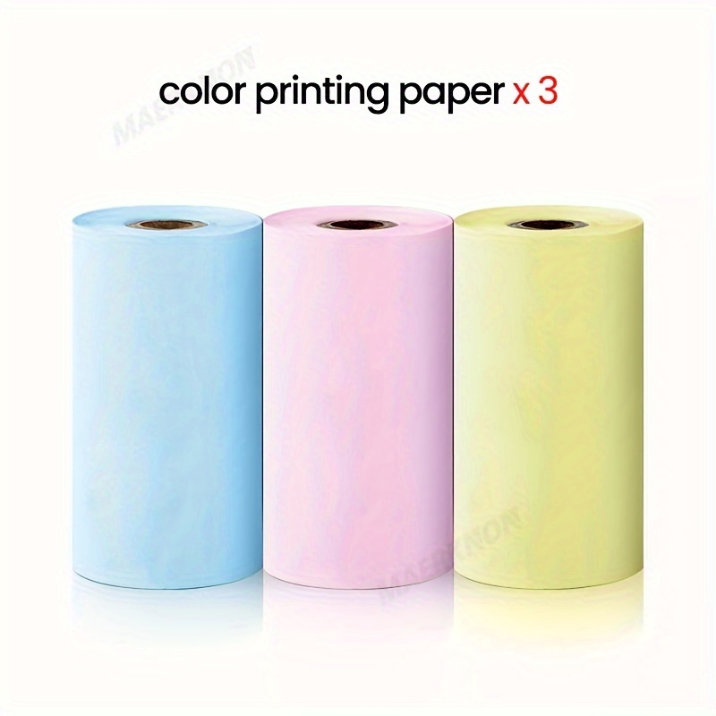 10Pcs Mini Printer Paper, 57 x 25 mm Self Adhesive Thermal Paper Printable  Sticker Paper for Pocket Thermal Printer