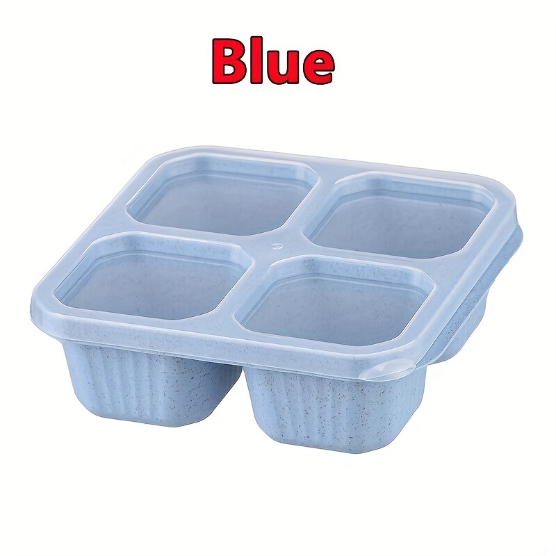 Wheat Straw Convenient Snack Container Set With 4-cell, Food