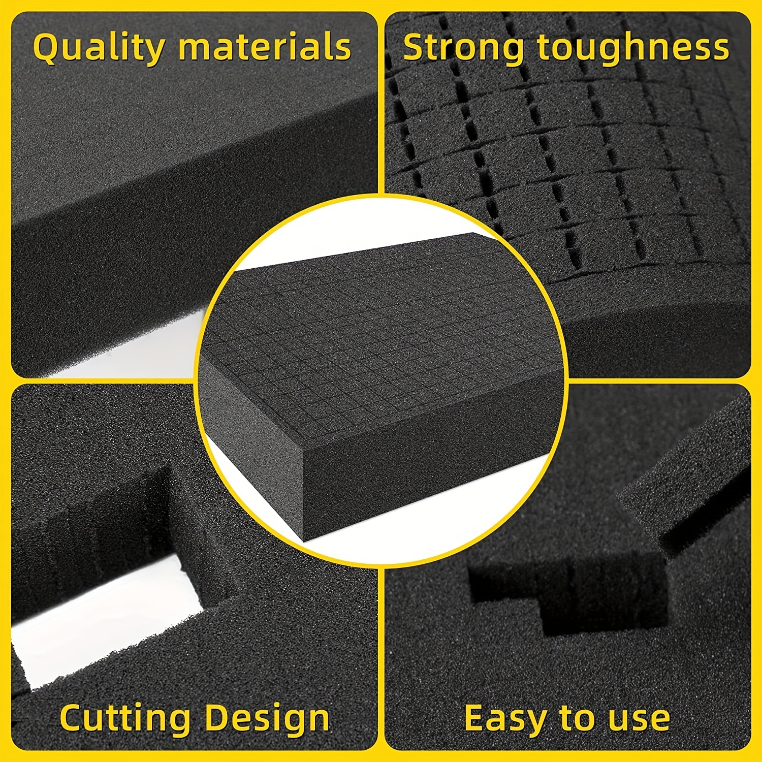 HolyMaji Pick and Pluck Pre Cubed Foam, 2 Pcs High Density Customizable  Pick Apart Foam Insert, Pre Cutted Case Foam Pads for Board Game Tool