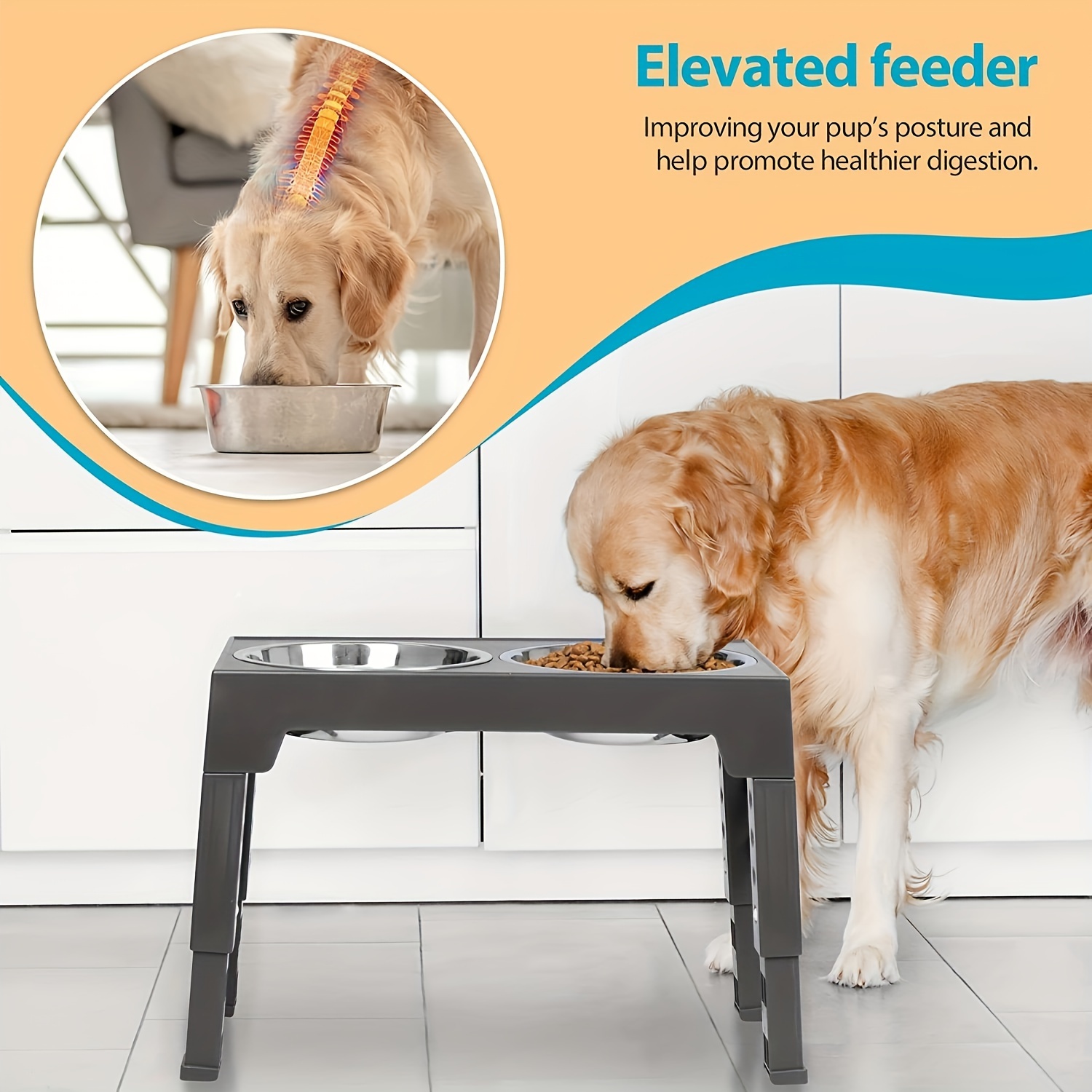 Elevated Dog Bowls for Large Dogs Pet Feeding Station with Stand