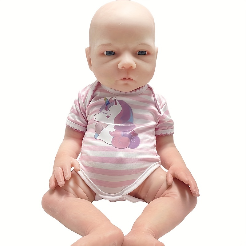 12.6inch Whole Body Soft Solid Silicone Bebe Reborn Girl With Genesis Oil  Painted Handmade Can Bath And Shower Lifelike Realistic Newborn Baby Girl Fo