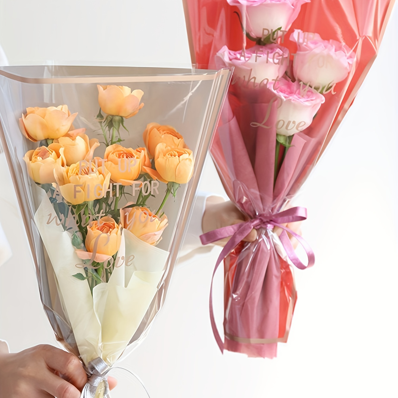 Multiple Bags, Flower Packaging Bags, Simple Golden Edge Transparent  Waterproof Flowers, Flower Art Material Packaging For Teacher's Day  Birthday Festival Bouquet Packaging, Cheapest Items Available, Small  Business Supplies - Temu United Arab